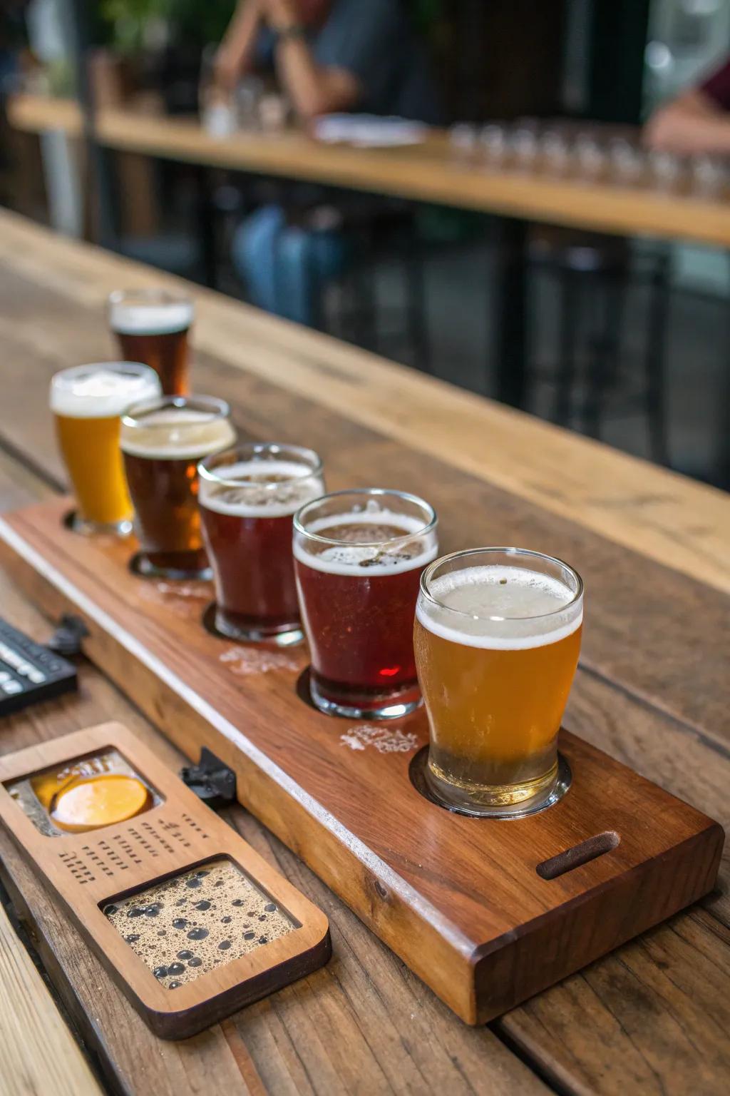 Design your own personalized beer flights for that unique touch.