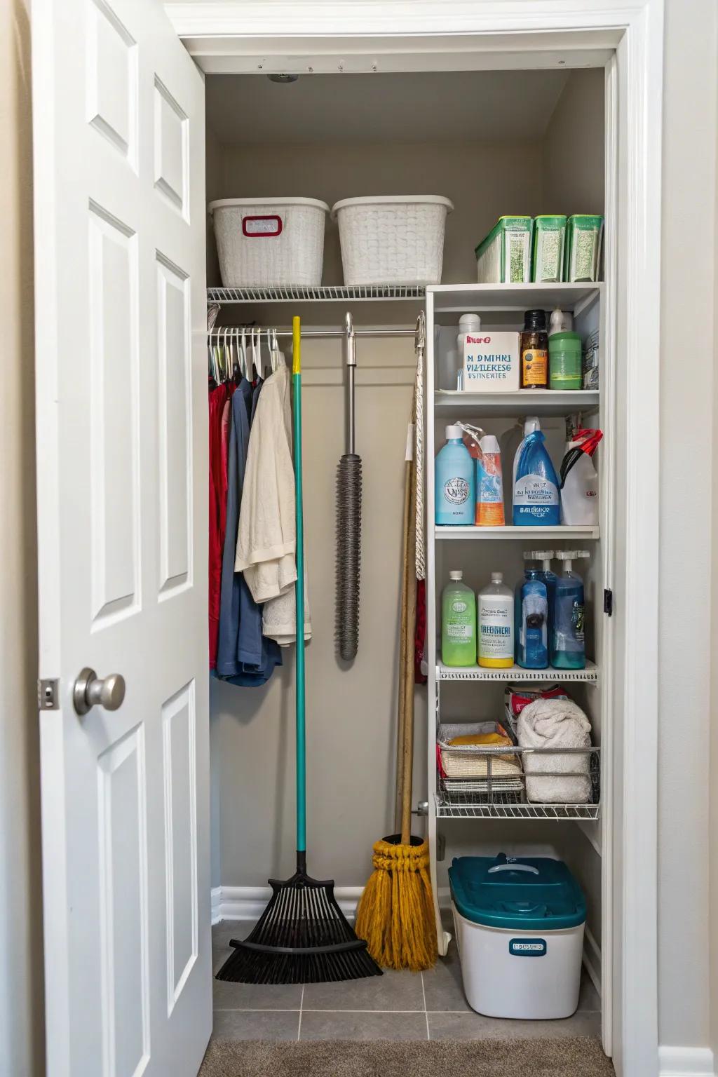 A utility closet that’s both functional and pleasing to the eye.