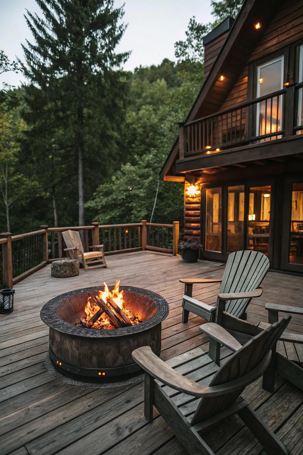 A cozy fire pit setup perfect for evening gatherings.