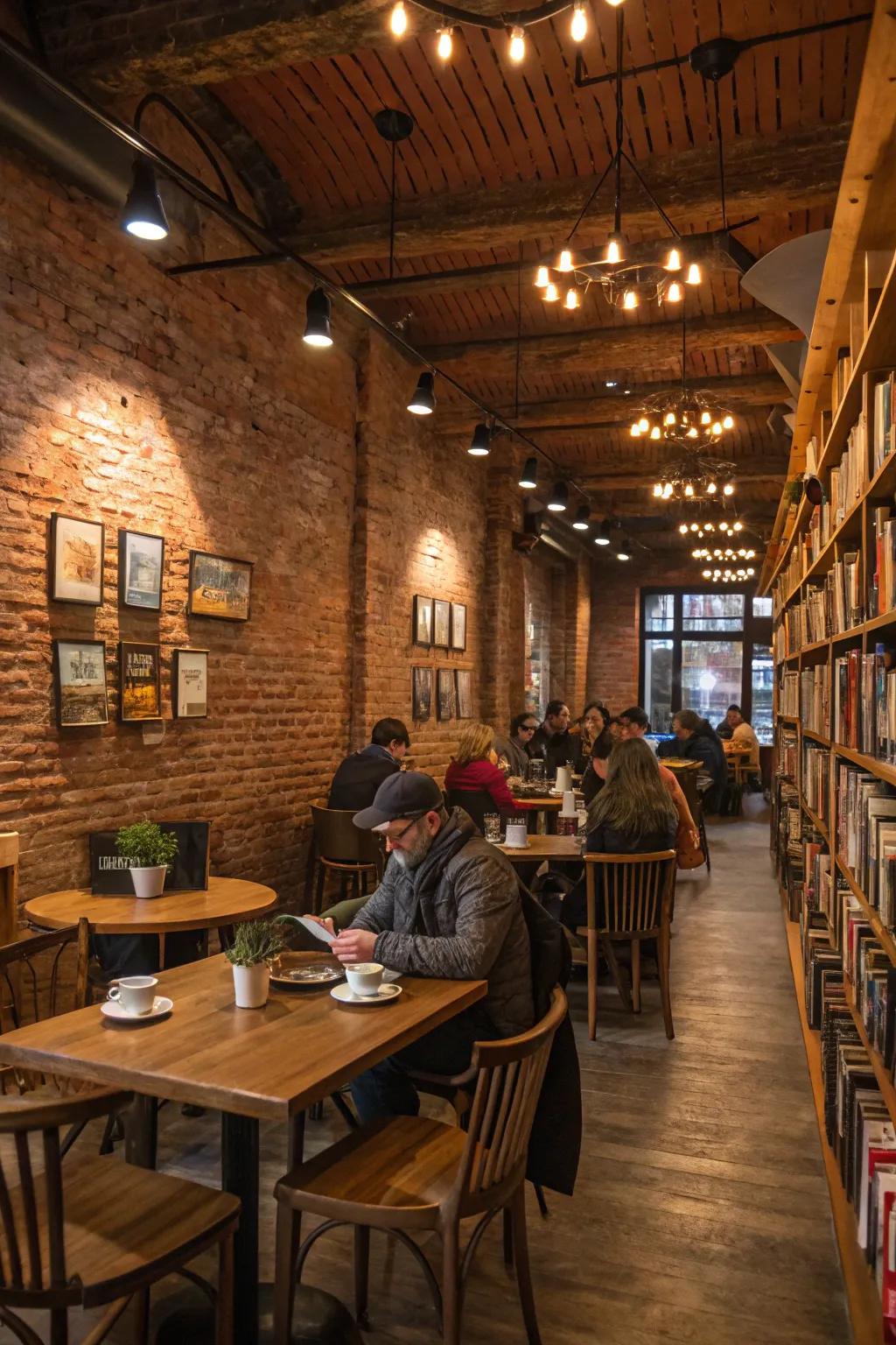 A rustic getaway featuring exposed brick and timber that radiates warmth.