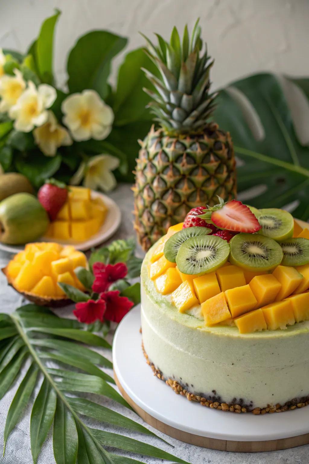 A cake that captures the essence of a tropical escape.