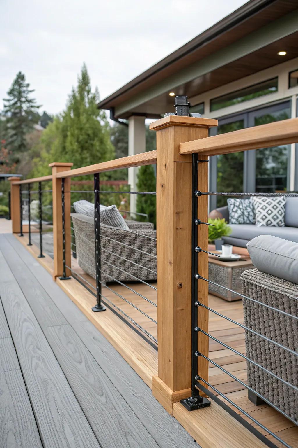 Modern elegance using mixed materials.