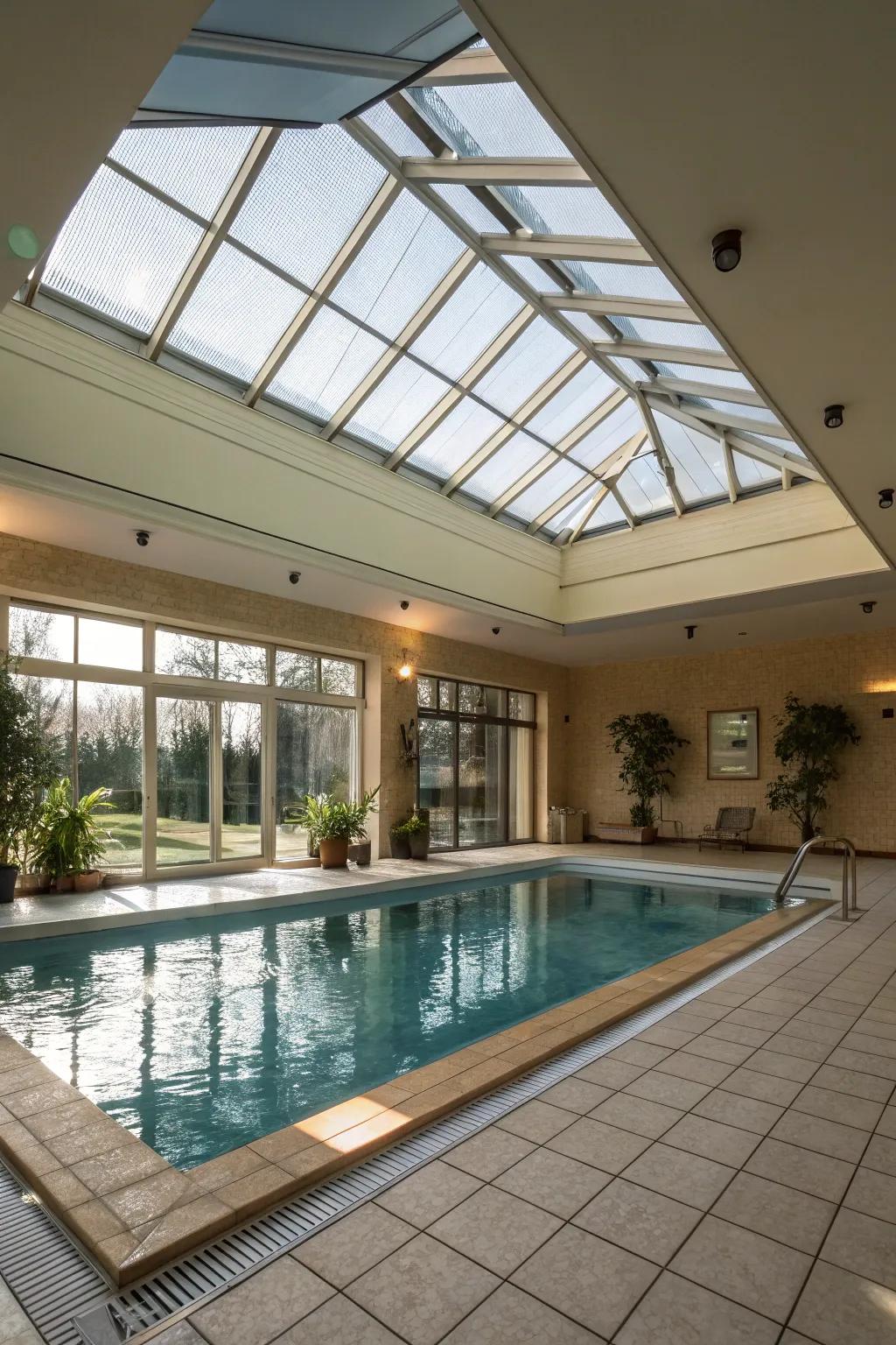 The experience of your indoor pool can be improved by natural light.