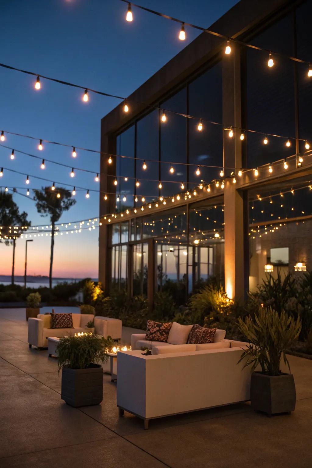 Make a magical ambiance with twinkle lights.