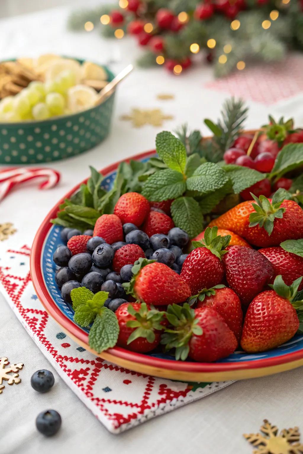Radiant berry and fruit display ideal for the festive season.