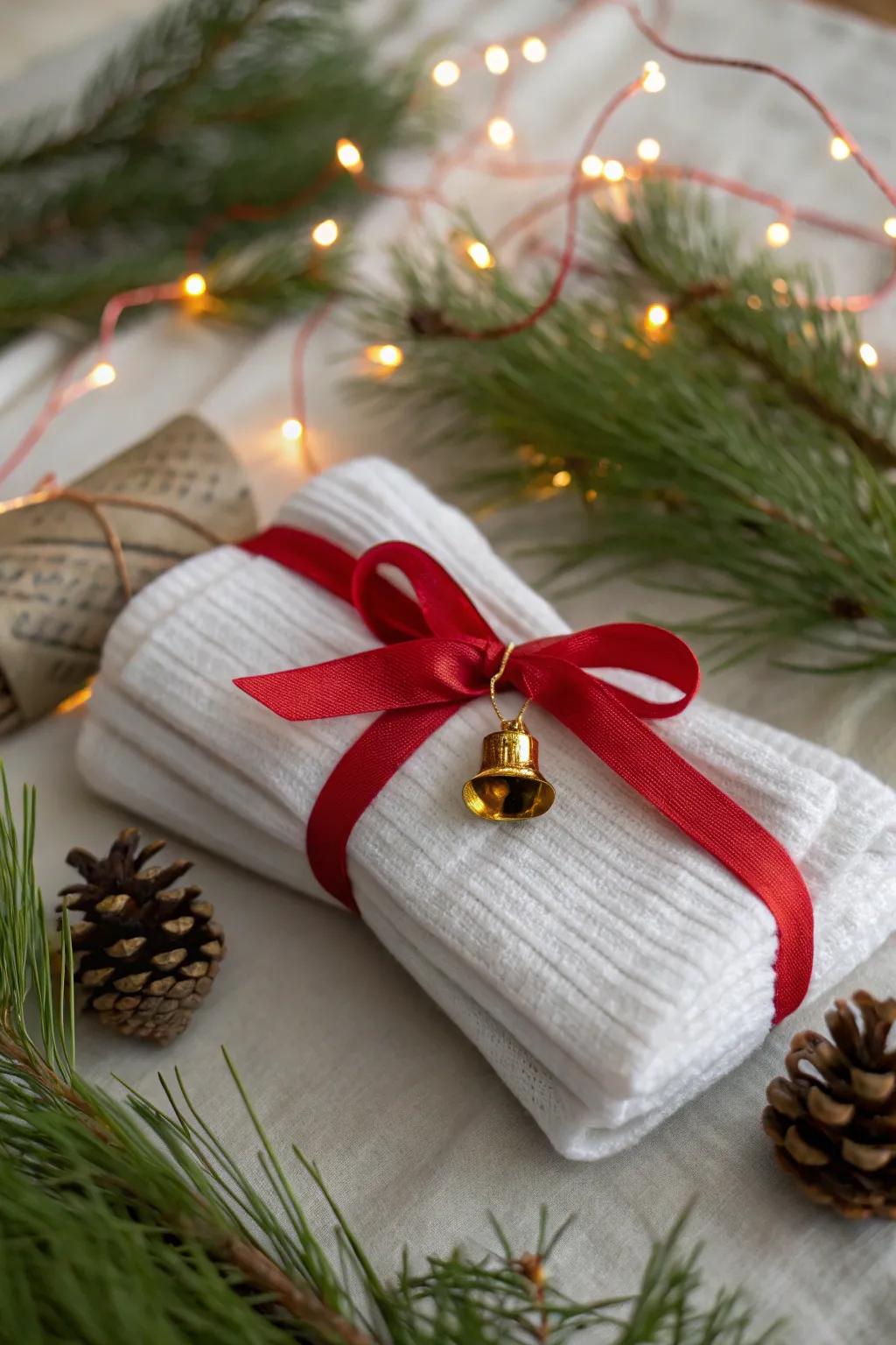 Creative wrapping ideas add an extra touch to your sock gifts.