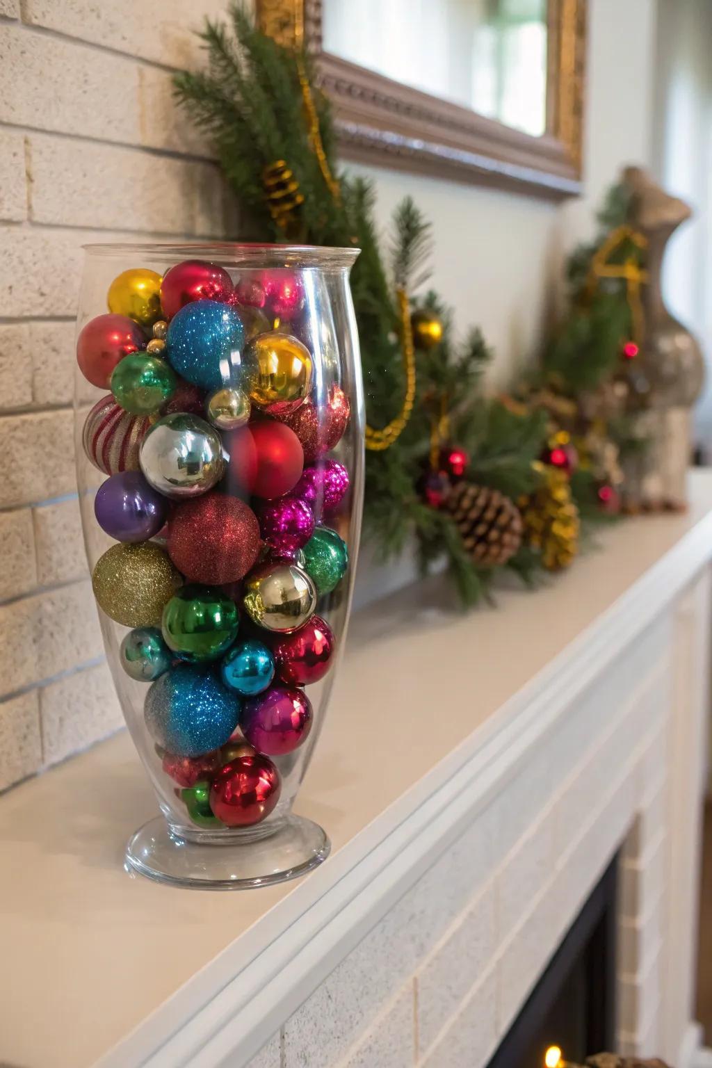 Inject a splash of vibrancy with a sphere-filled vase.
