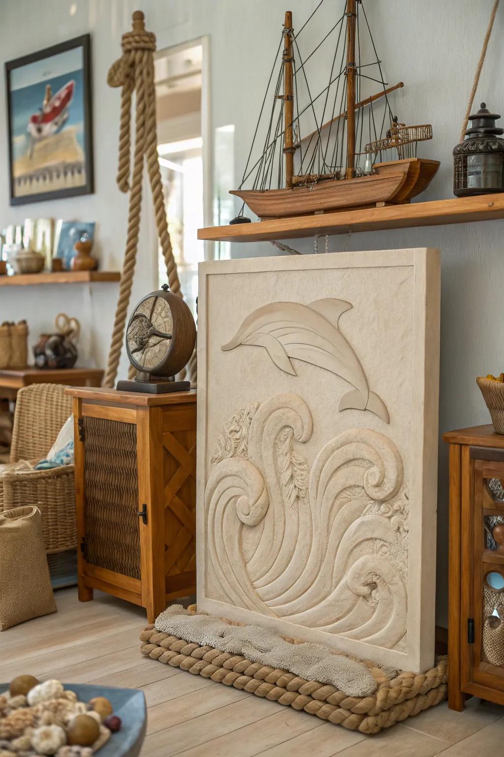 A sea-themed clay image, ideal for adding coastal feelings to your home.