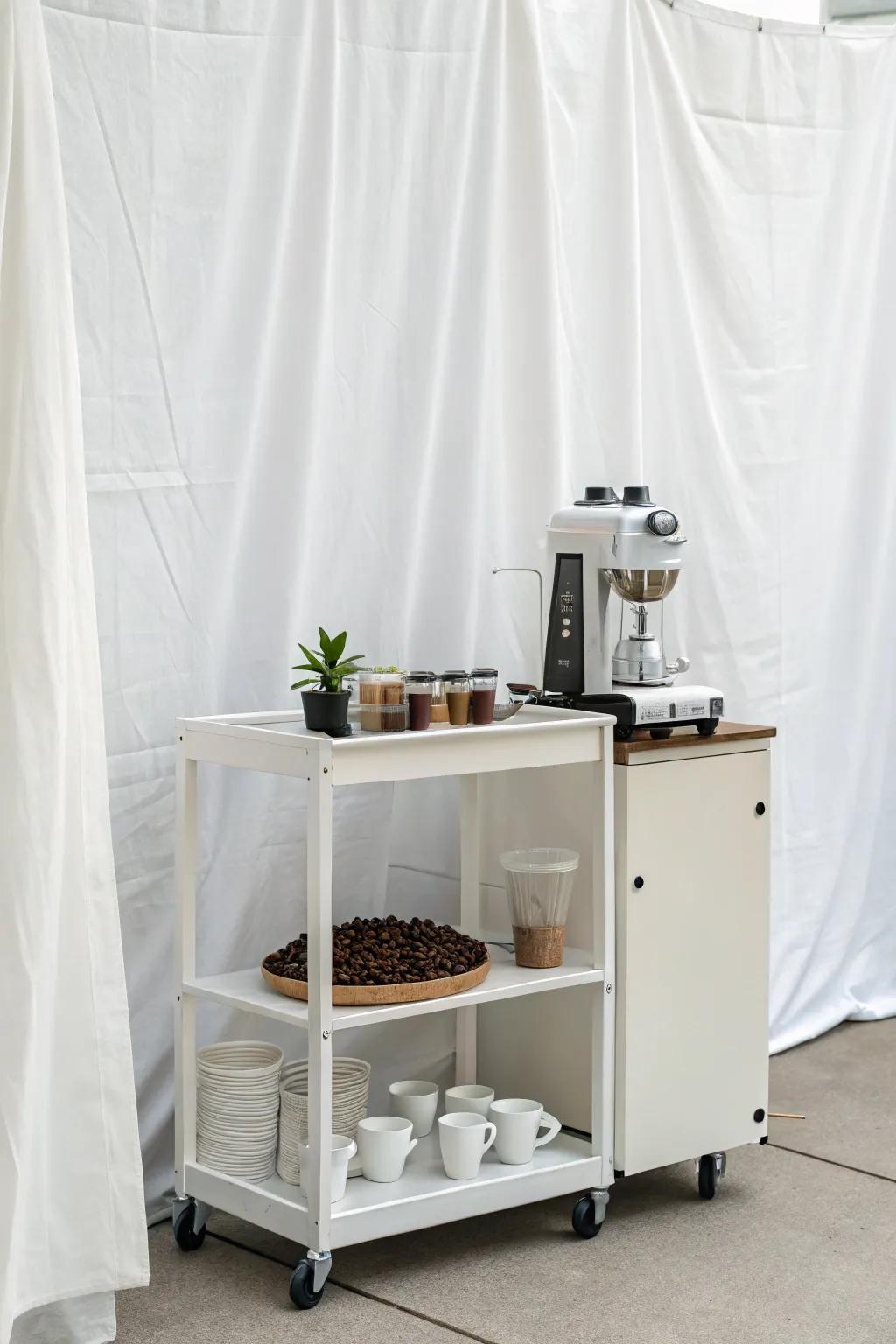 A simple coffee cart for mornings without the clutter.