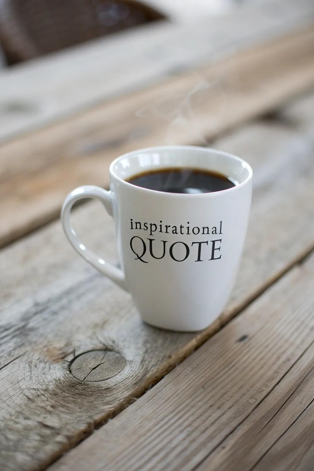Commence your day motivated with everyday cups showcasing uplifting statements.