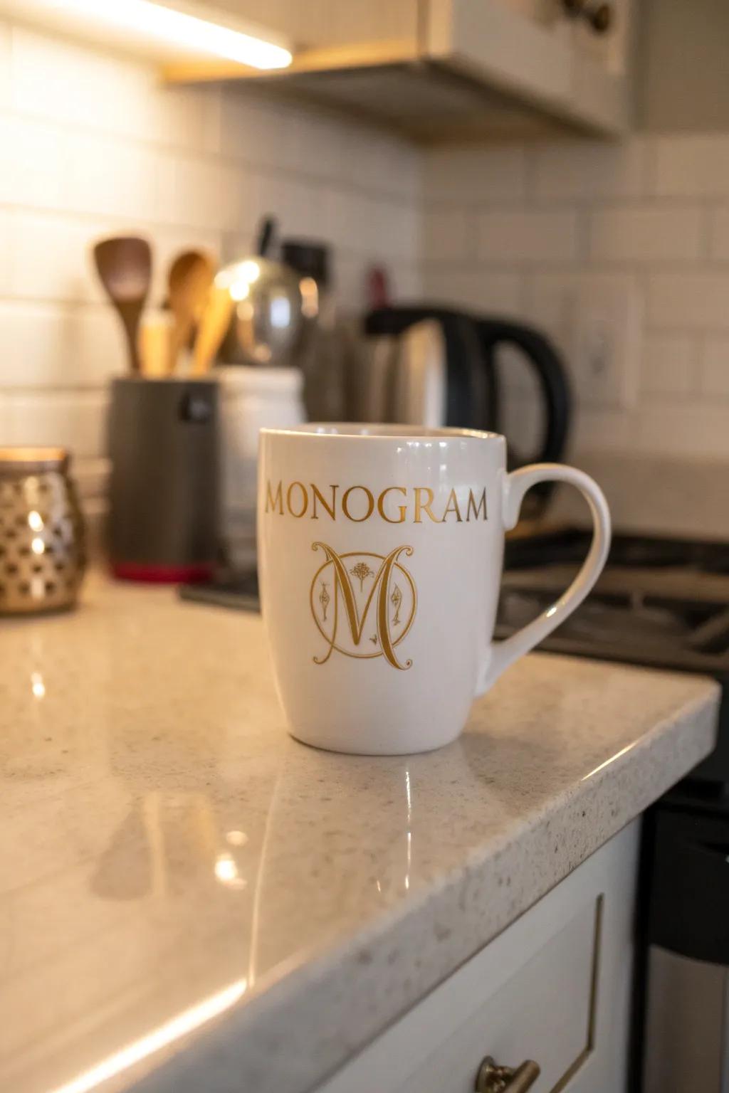 Personalize your cup with your initials for a special touch.