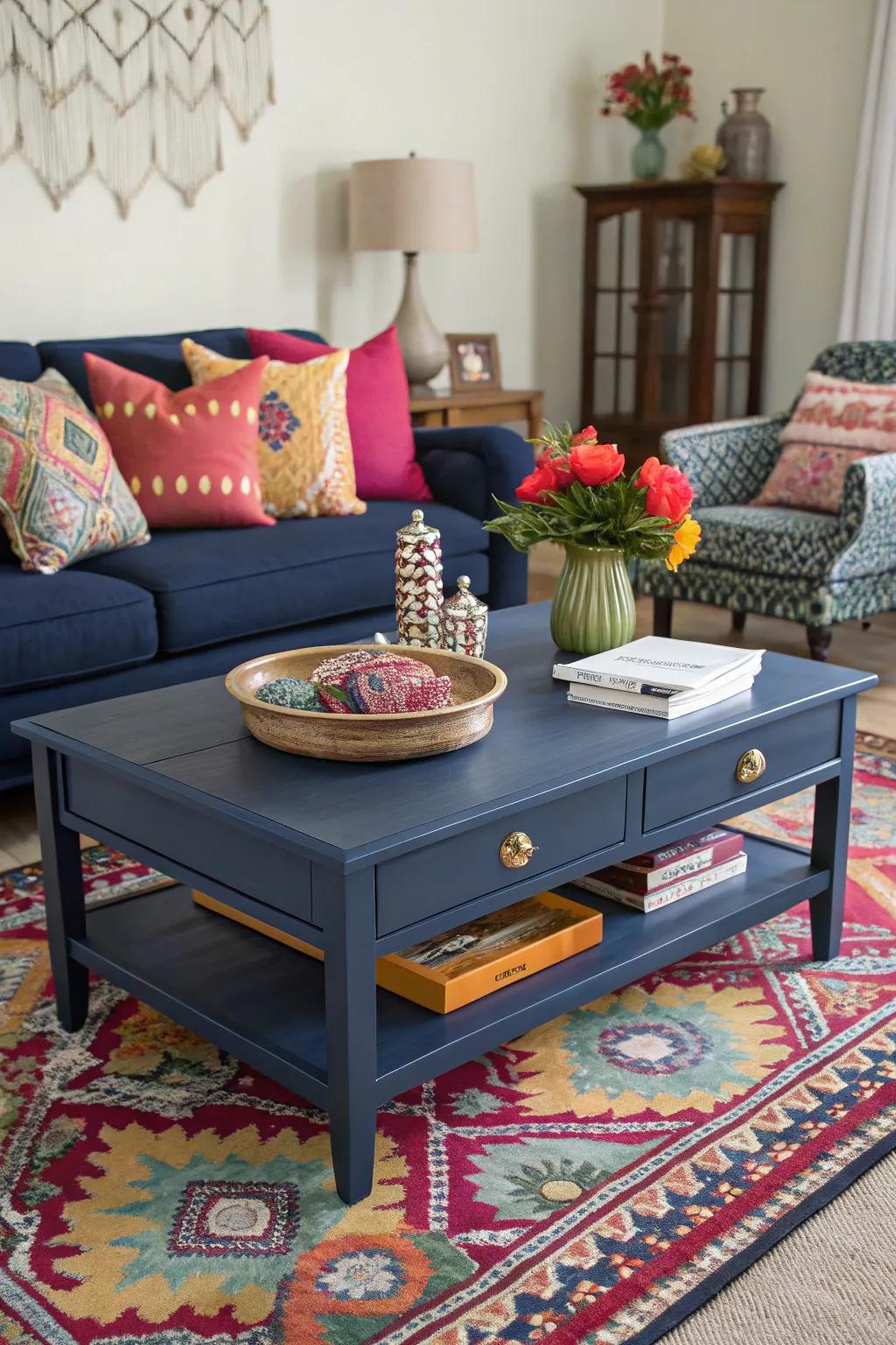 Midnight blue brings drama and a polished feel to your decor.
