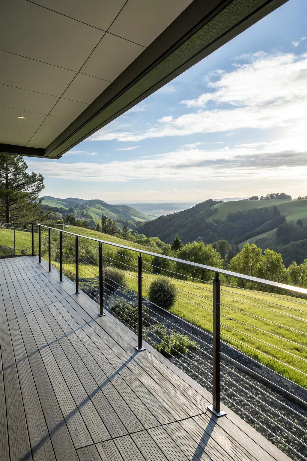 Unobstructed views with wire surrounds for a contemporary and sleek feel.