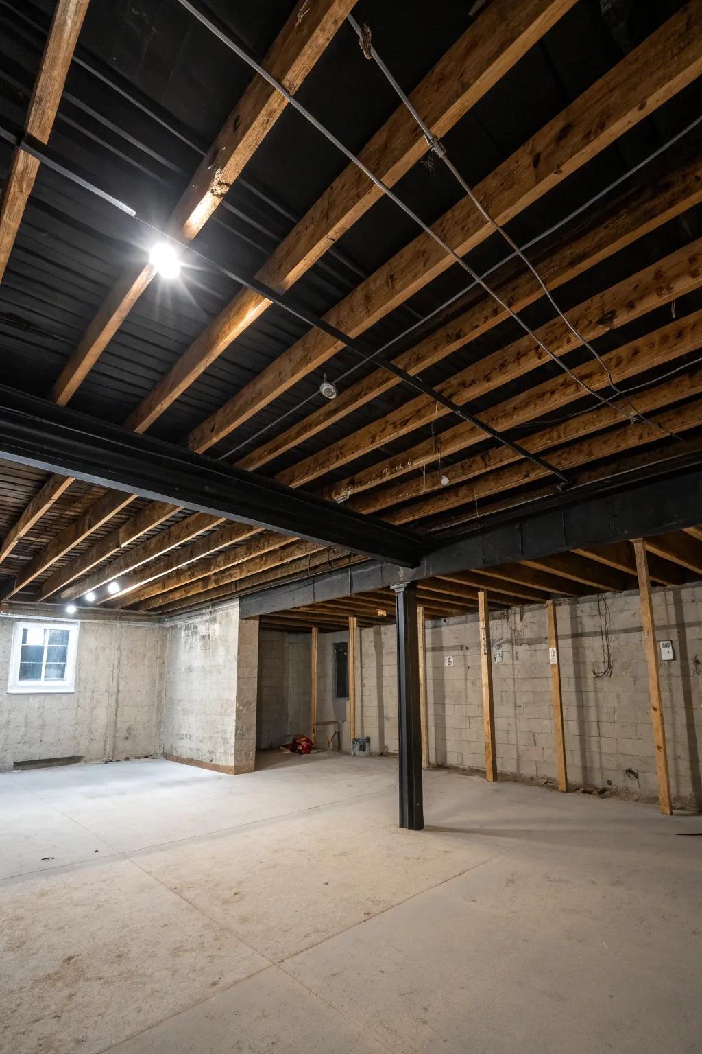 Enhance the industrial aesthetic with exposed structural elements.