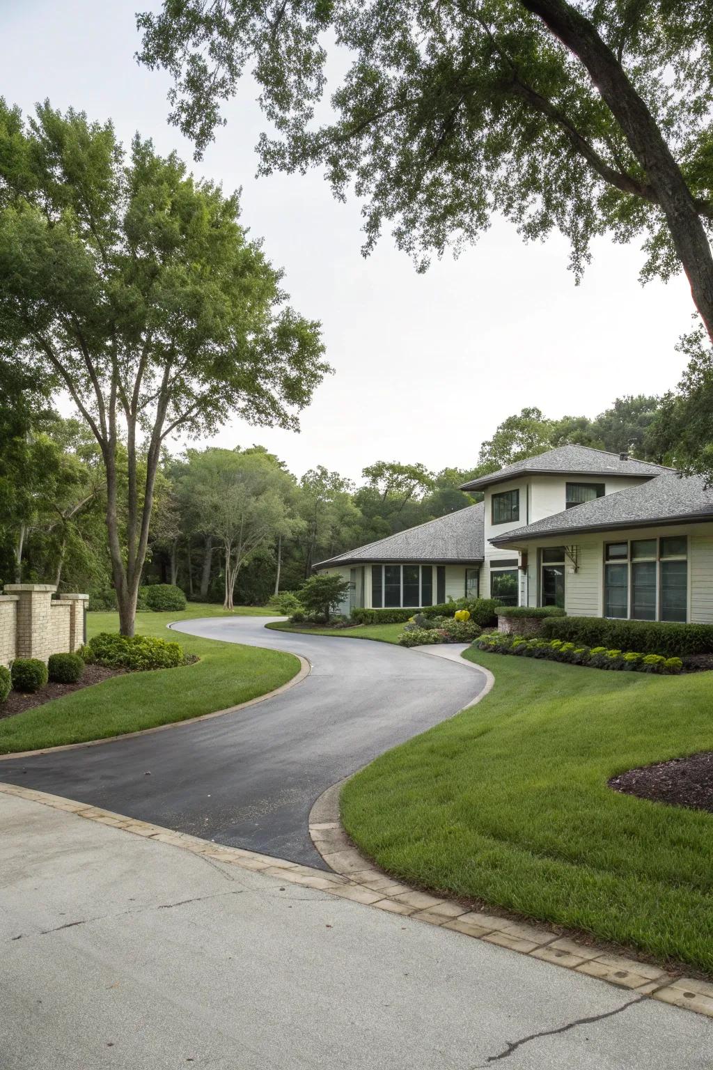 A driveway with dual access points designed for ultimate convenience.