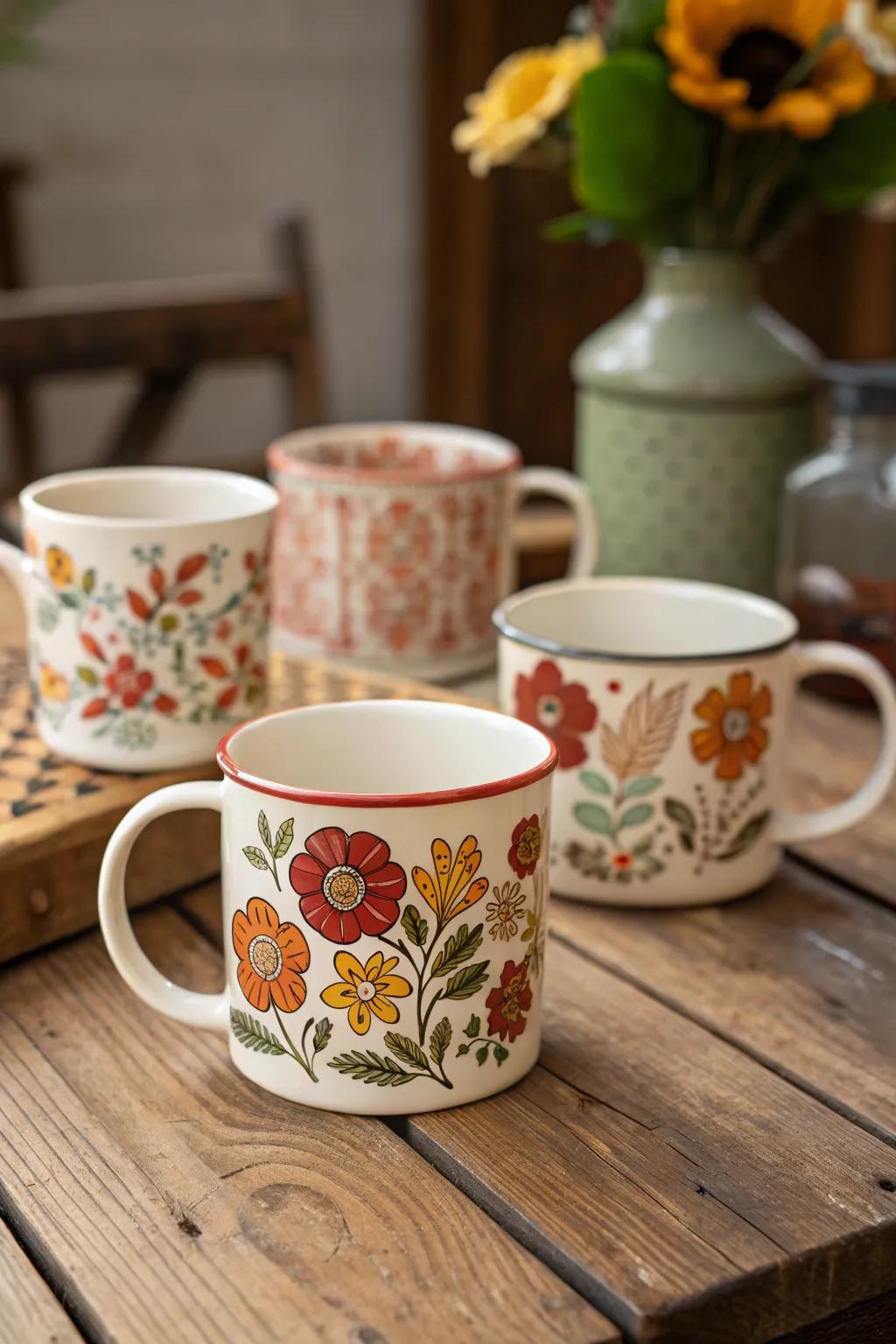 Enjoy a comforting beverage with classic-inspired clay mugs.