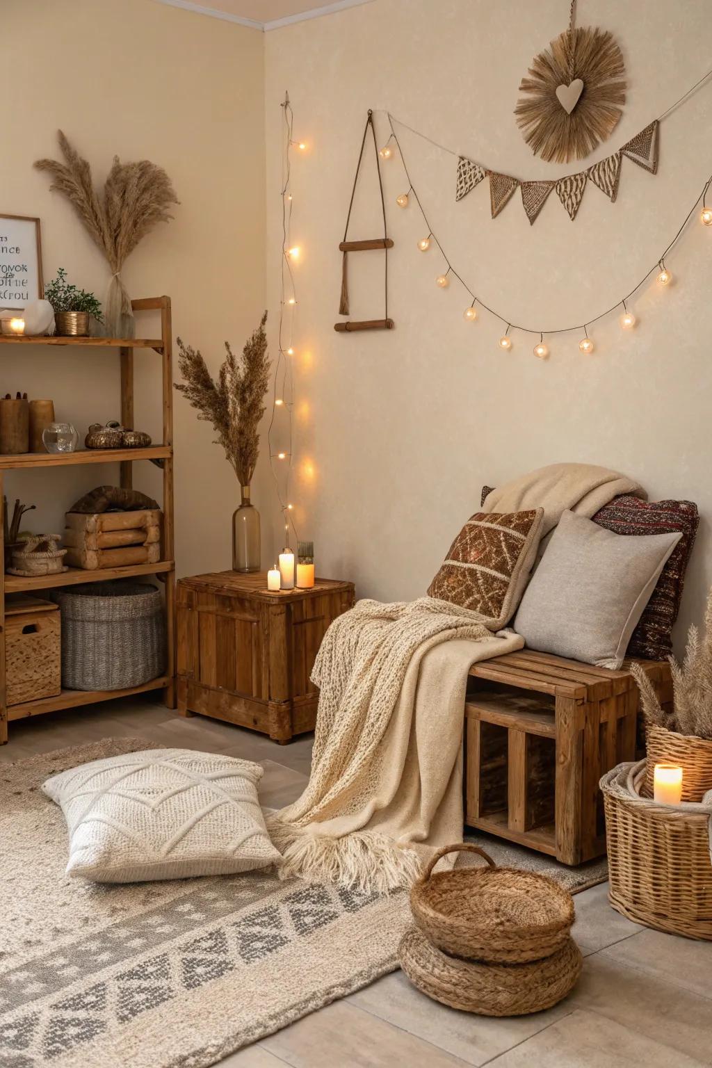 Neutral shades impart coziness and peace to your area.