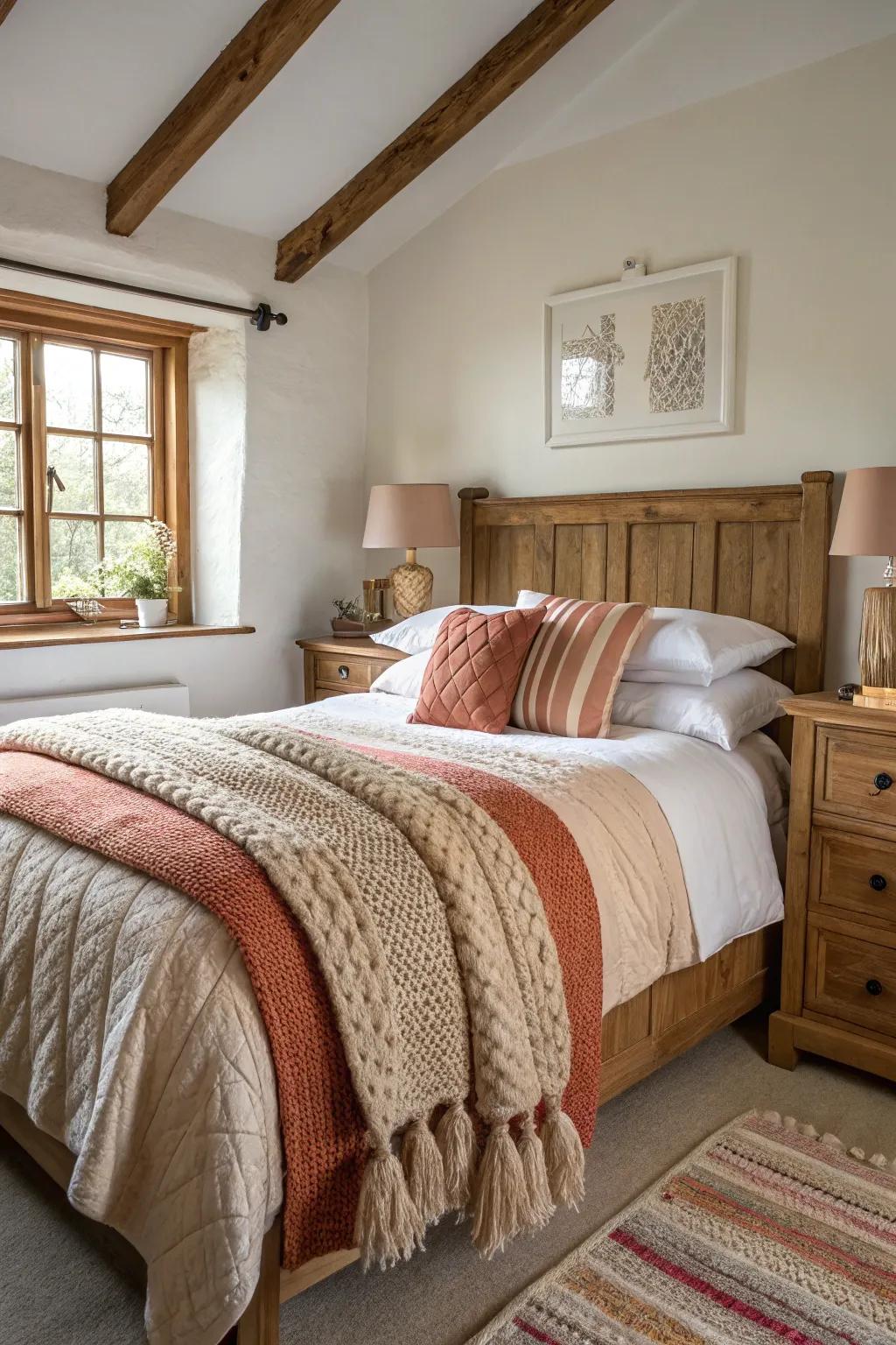 Textured layers encourage relaxation and warmth.