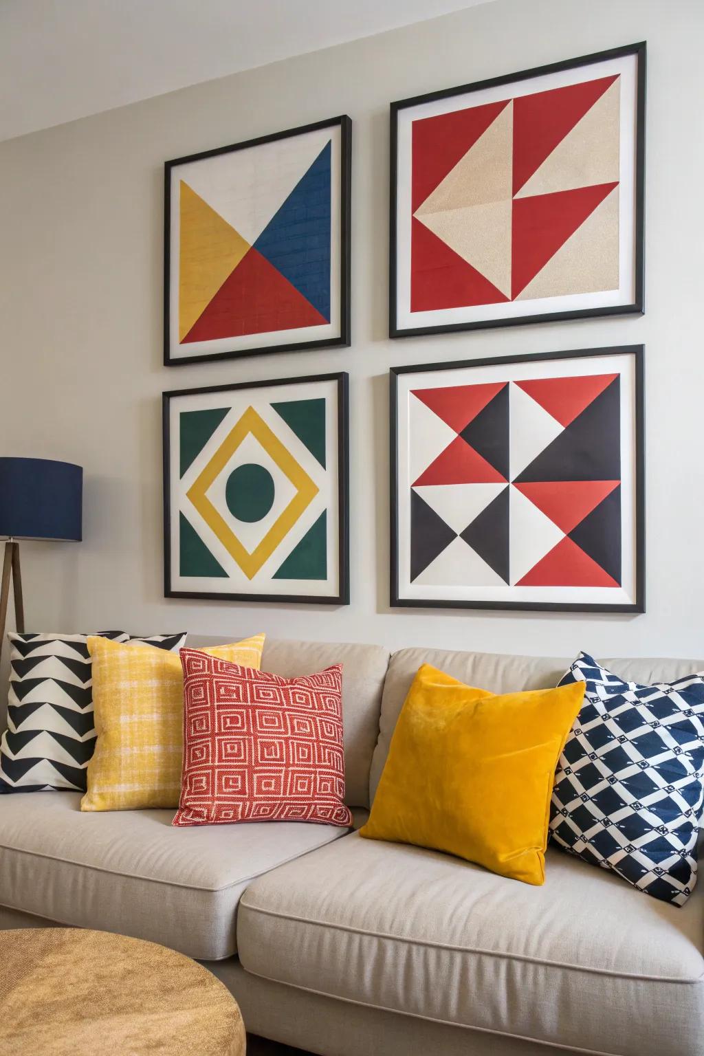 Geometric designs lend a modern vibe to any space.