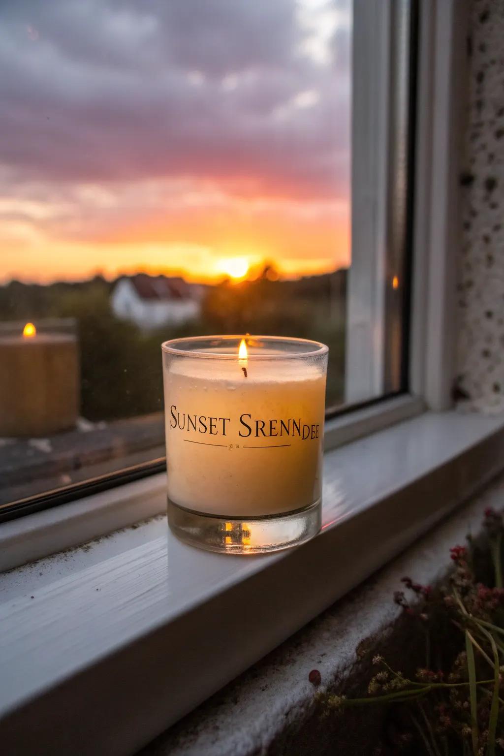 Twilight Tune Candle casting a Golden Glow