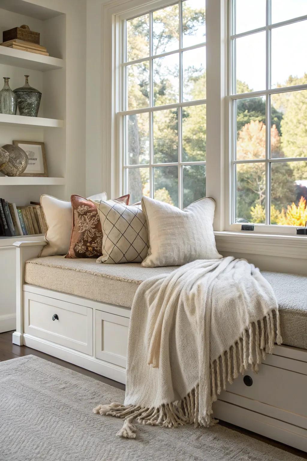 With a daybed positioned in a window area, you can create a tranquil escape.