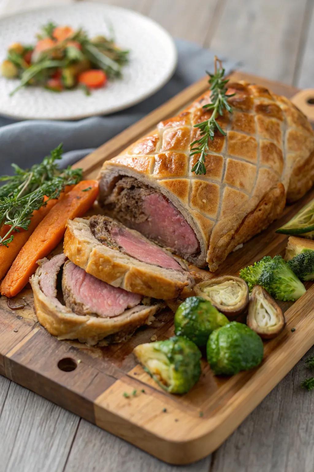 Beef Wellington, a glamorous dish ideal for December eating.