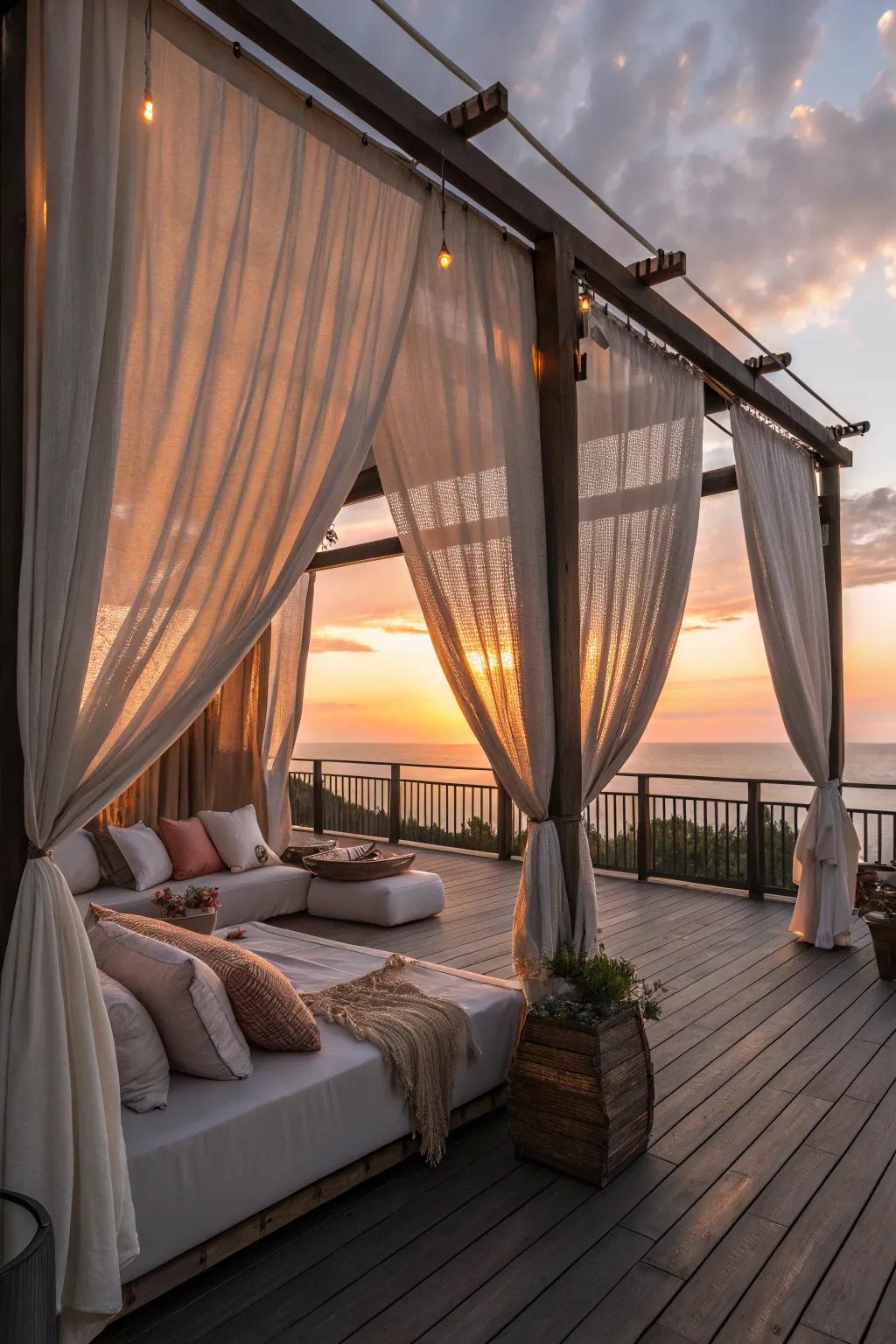 Outdoor curtains transform your deck into a secluded retreat.