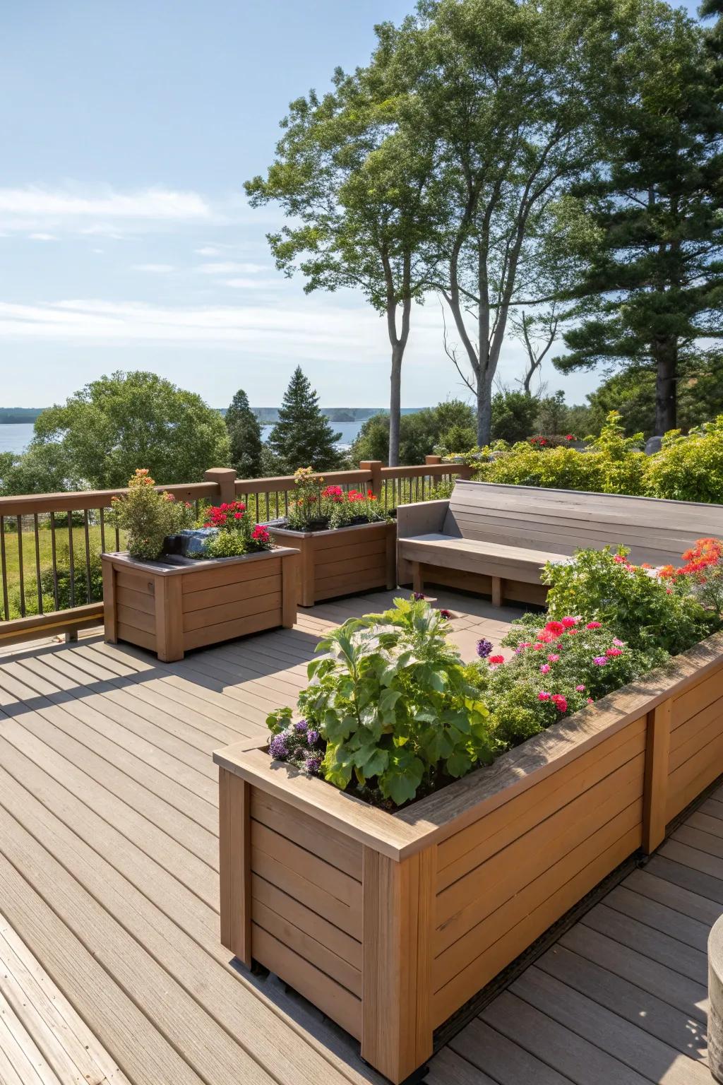 A united patio layout with matching parts.