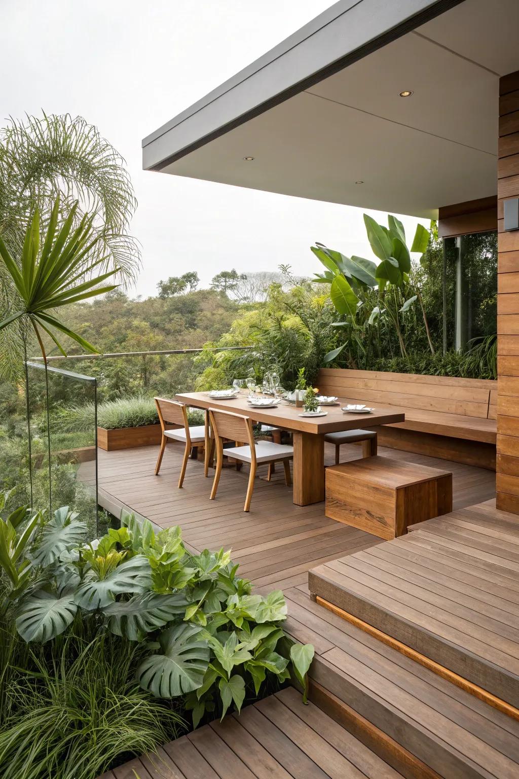 Integrated seating adds style and utility.