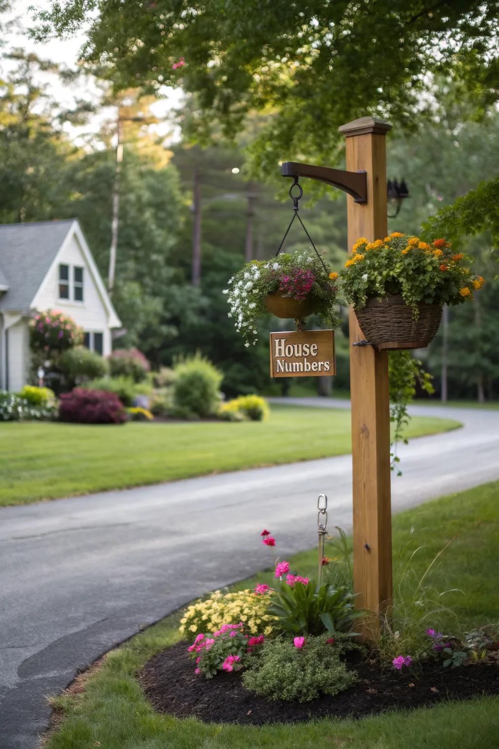 Introduce a burst of color with a bloom container on your driveway marker.