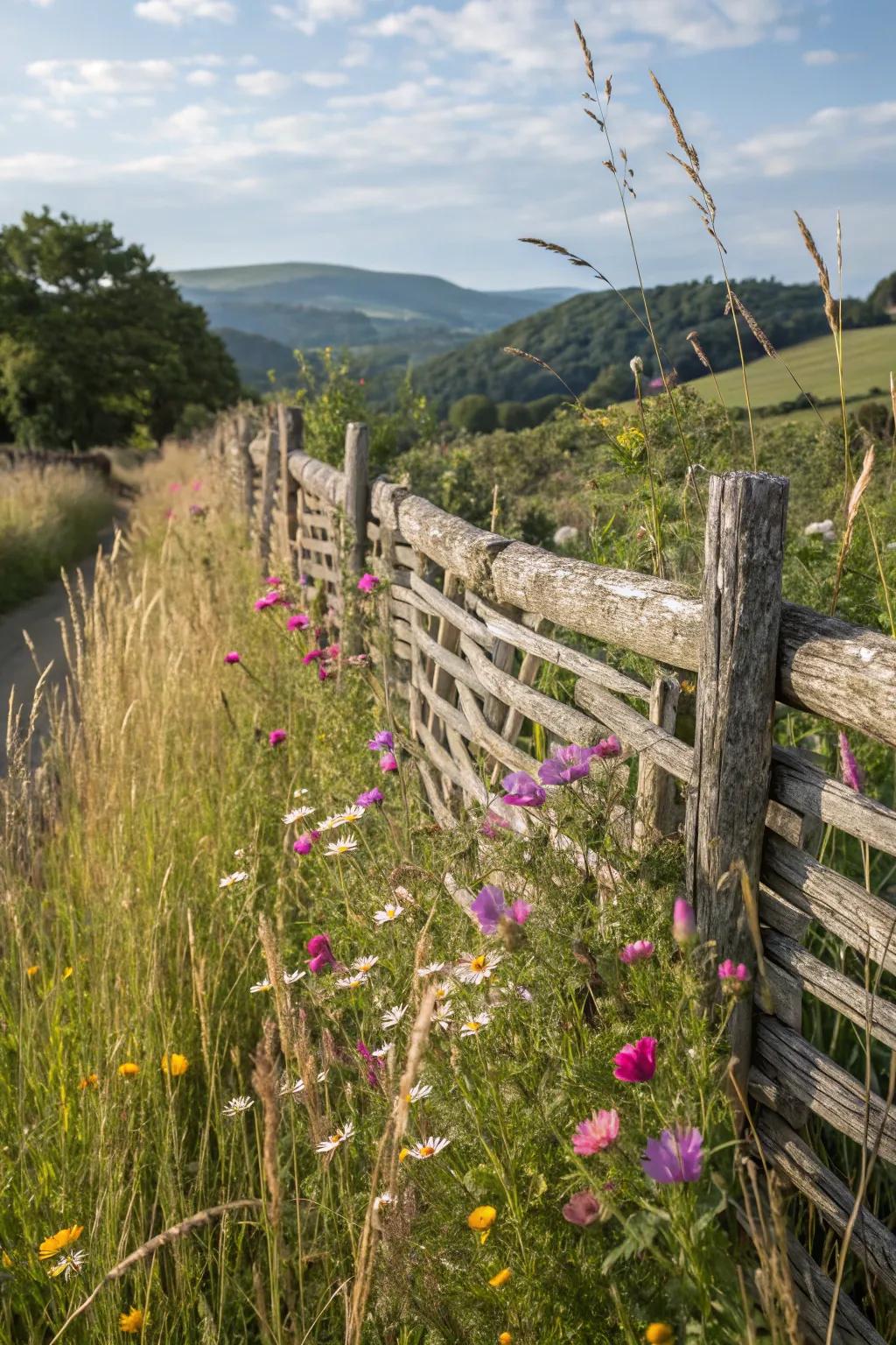 The basket weave configuration enriches any garden with rustic allure.