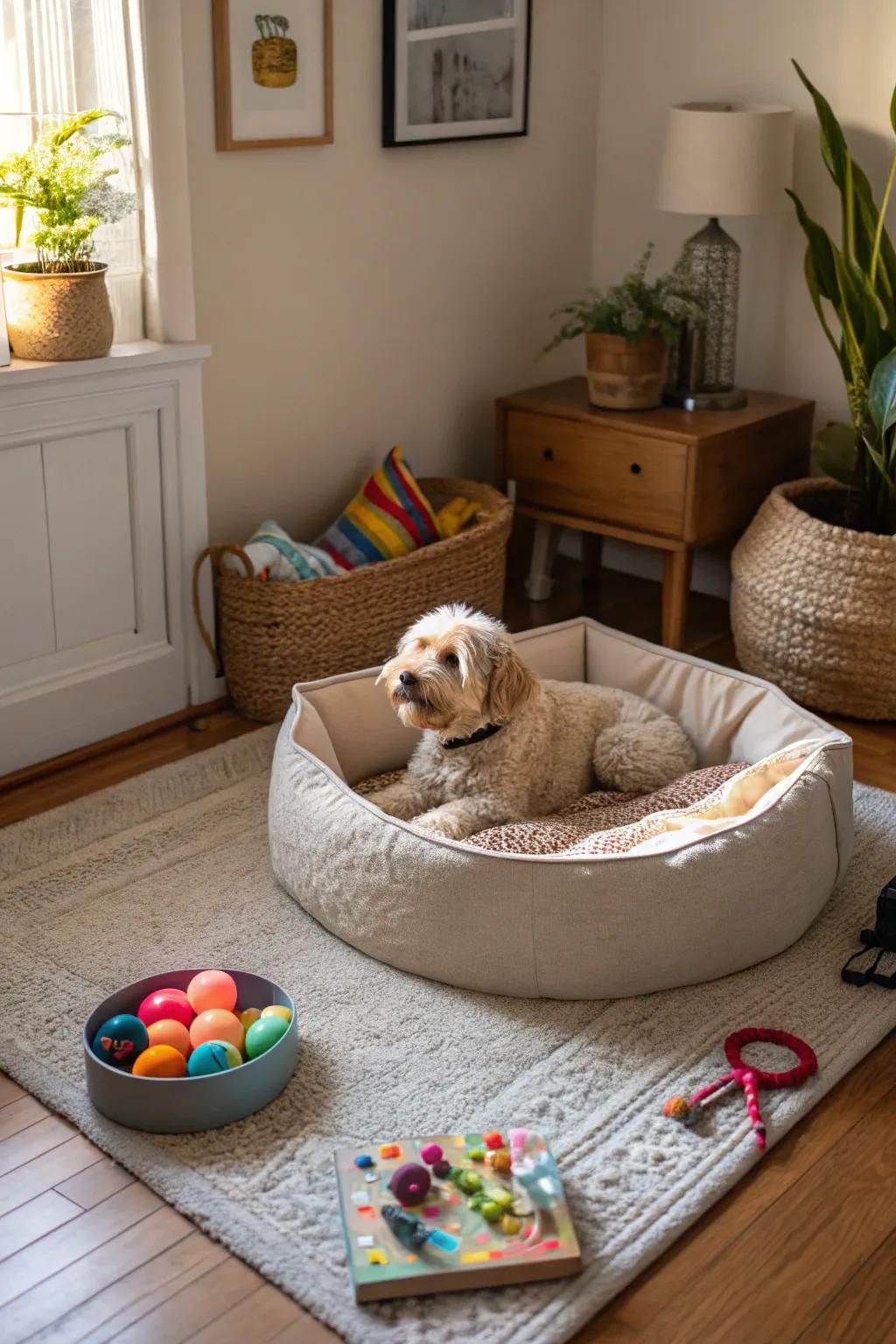 A cozy spot just for your canine friend.