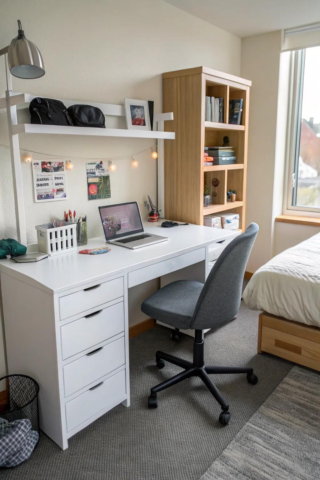 Simple furniture enhances style and usability.