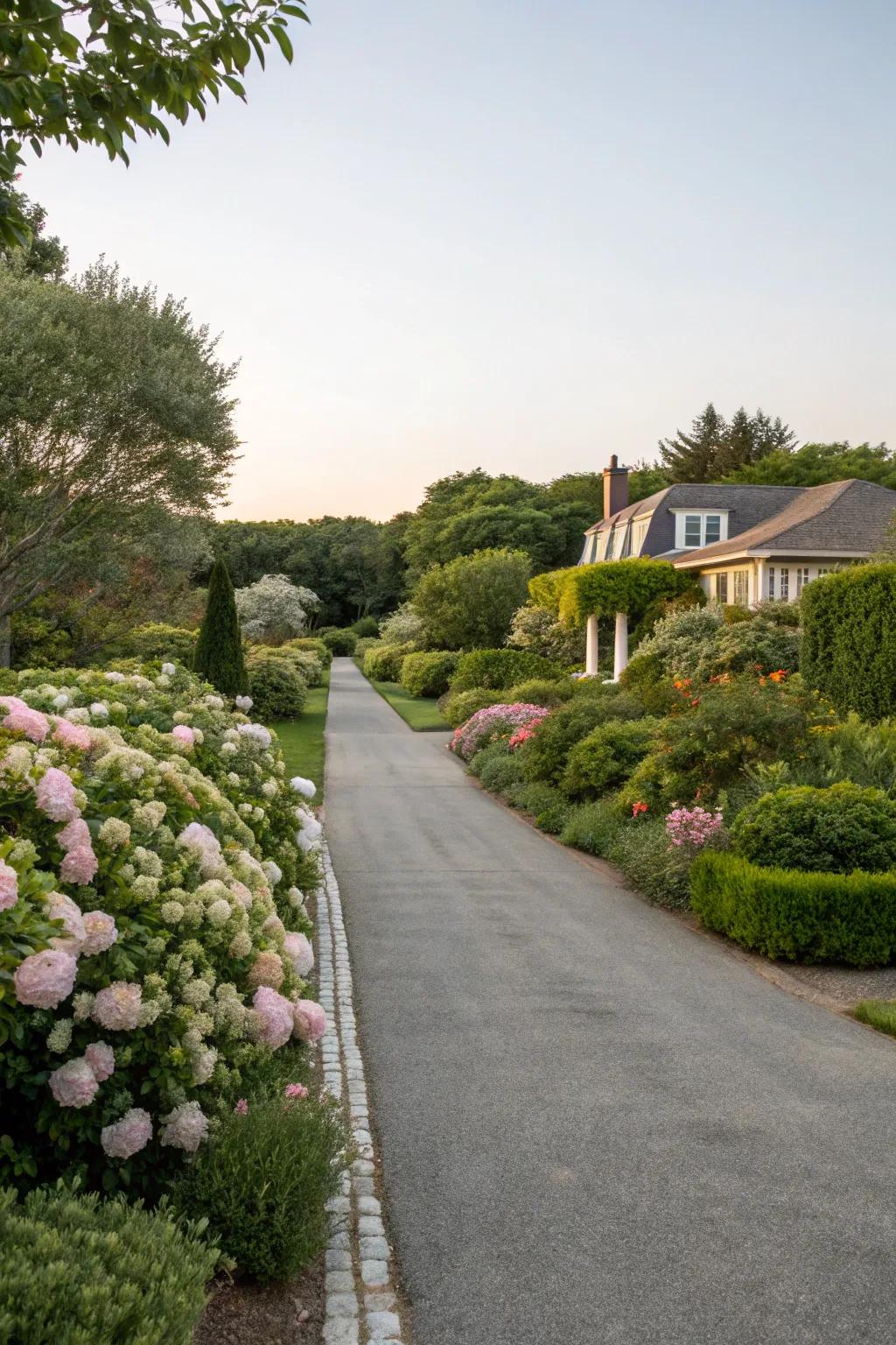 Create a natural aesthetic by merging your driveway with surrounding plant beds.
