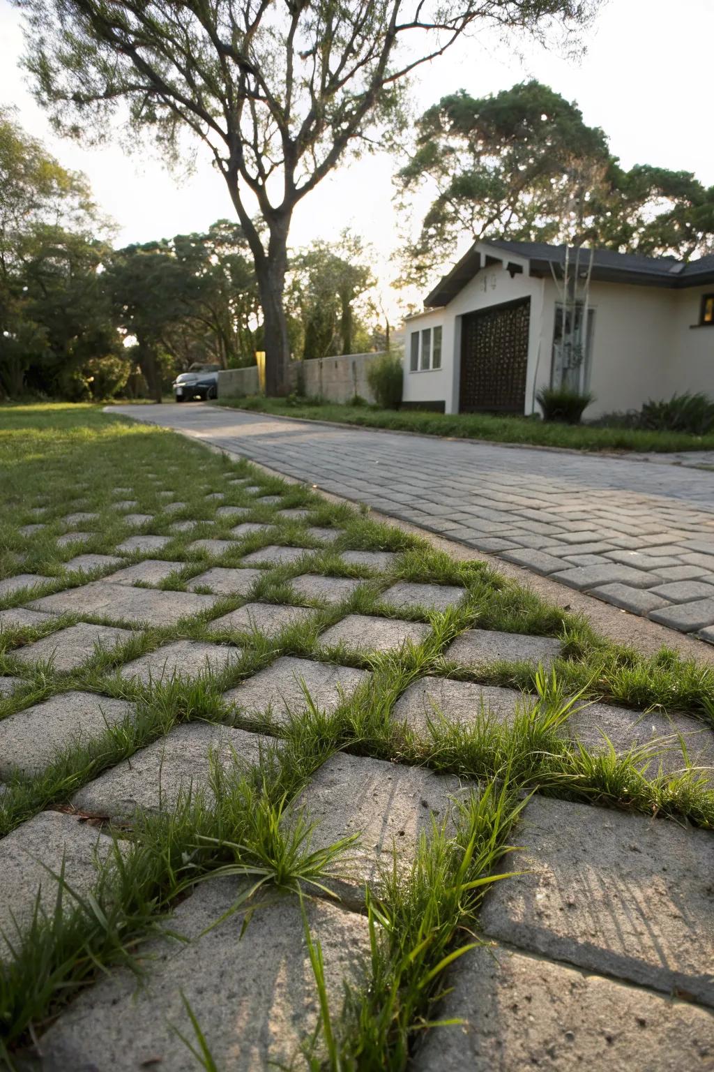Eco-conscious water-permeable blocks melding practicality with sustainability.