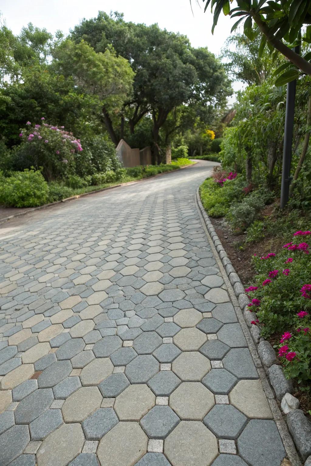 Geometric layouts bring an artistic touch to your driveway.