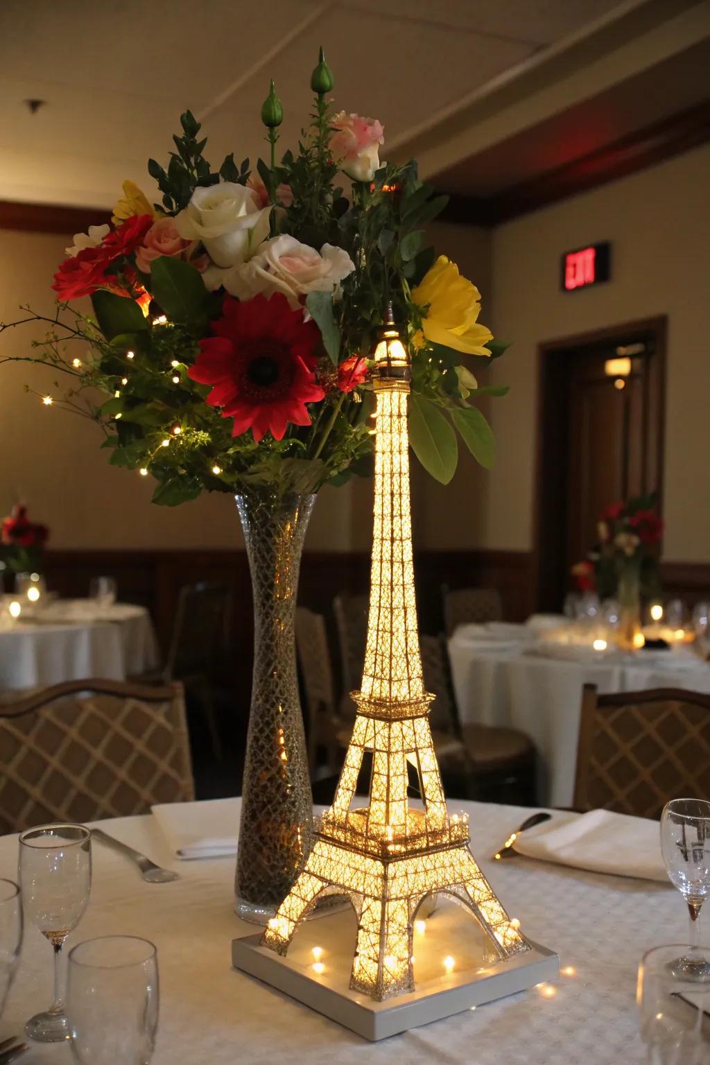 Craft an enchanting atmosphere with LED-lit vase centerpieces.