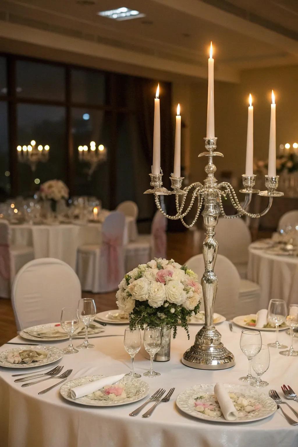 Candle stand decor providing conventional elegance together with a pleasing illumination