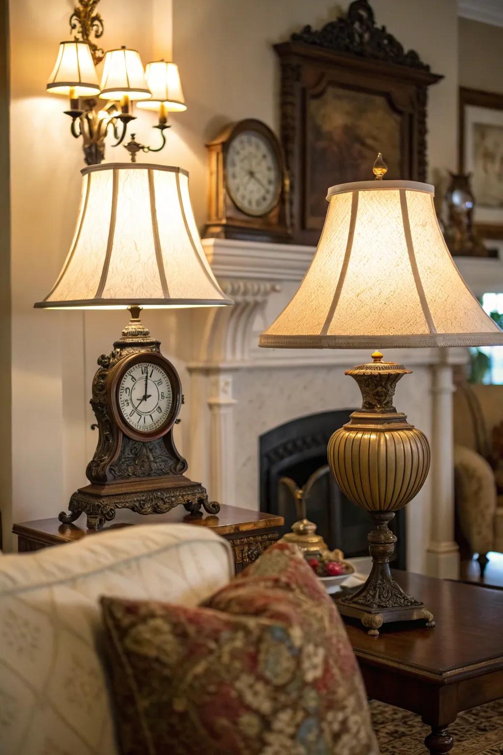 Period accents fill the room with historic charm.