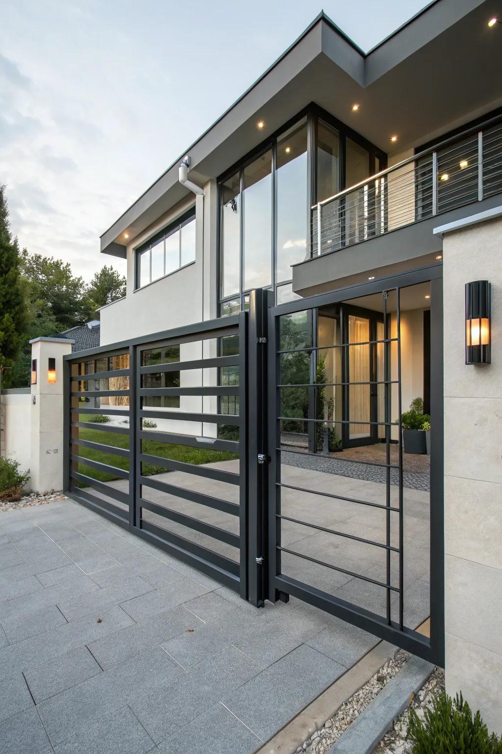 Sleek metal entrances offer a contemporary twist to any entry.