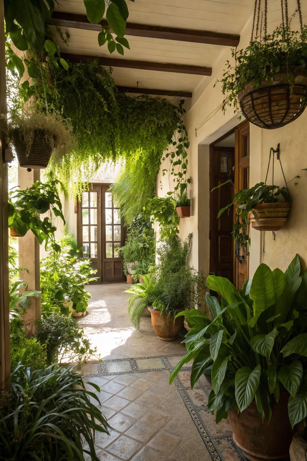 Greenery makes your entrance feel alive, welcoming, and fresh.