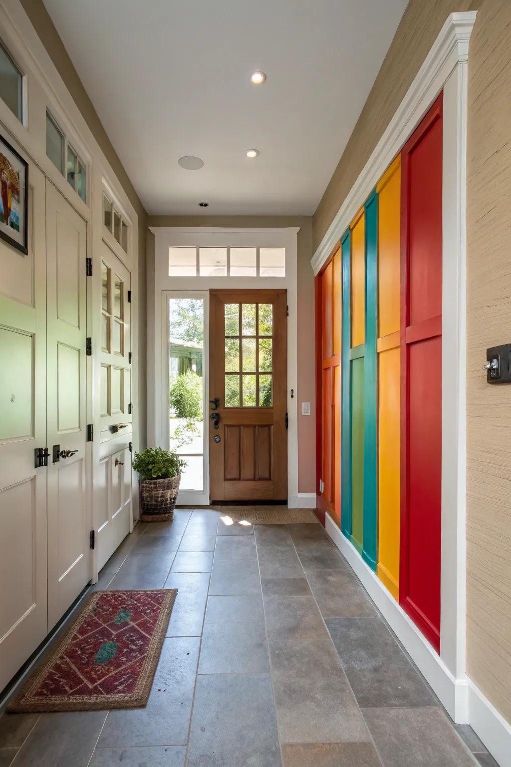 Make a bold statement with vibrantly colored paneling.