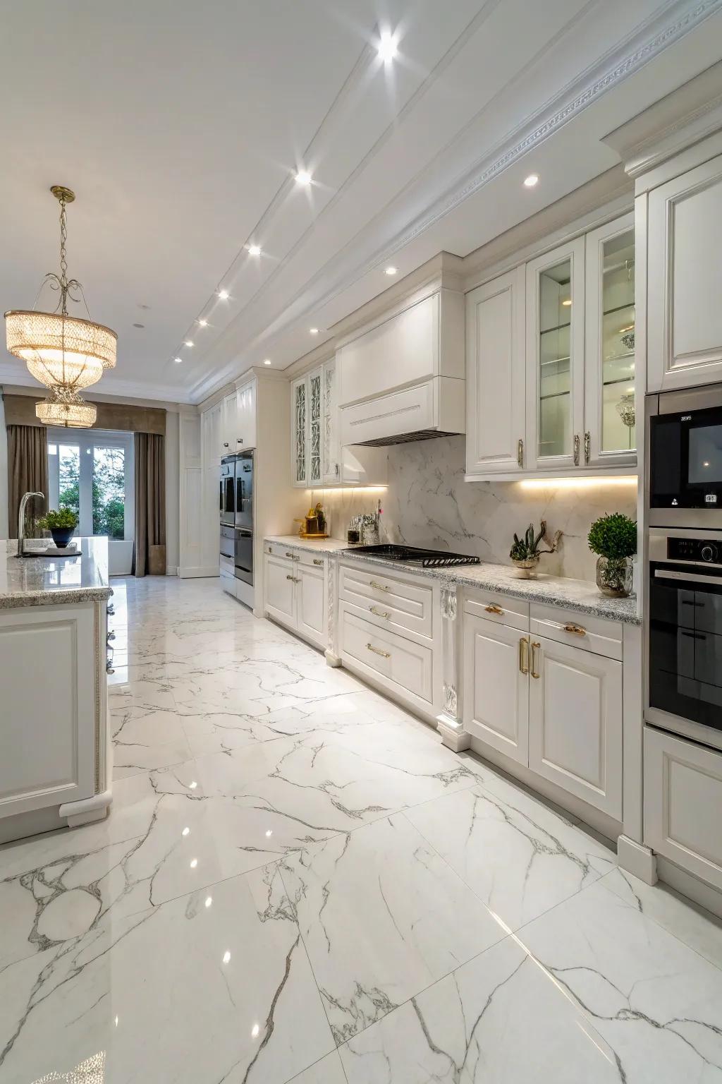 Get a timeless aesthetic with epoxy floors that echo the grace of marble.