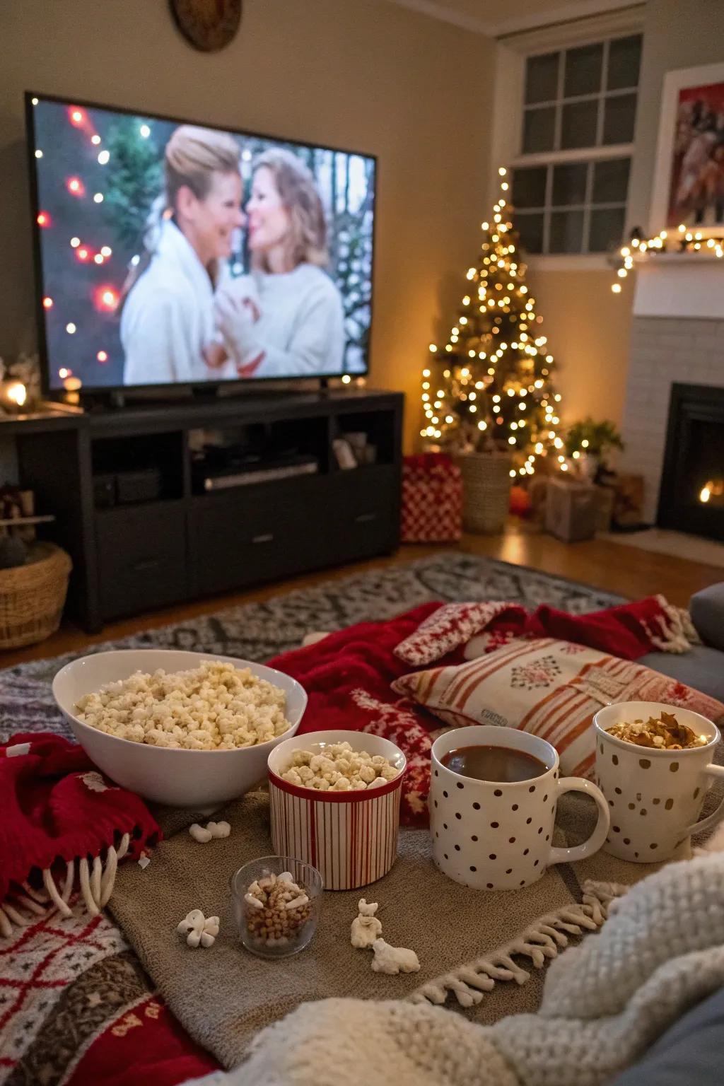Savor a cozy Christmas movie marathon with those nearest and dearest.