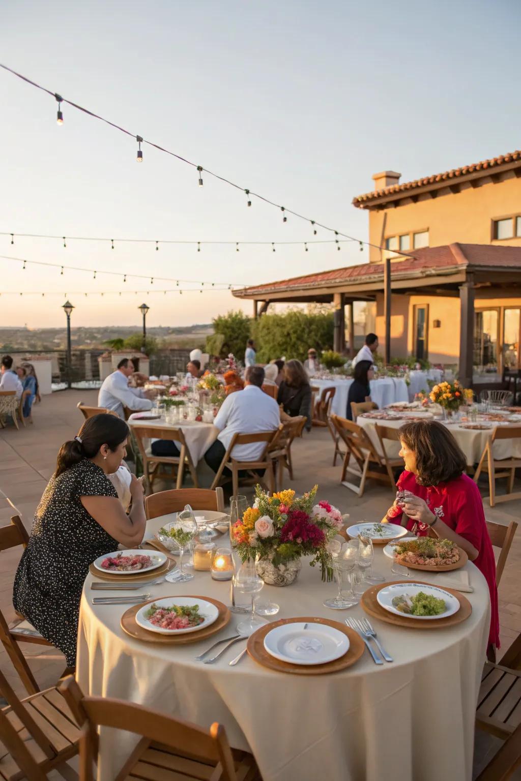 A shared area that is ideally suited for family gatherings and celebrations.