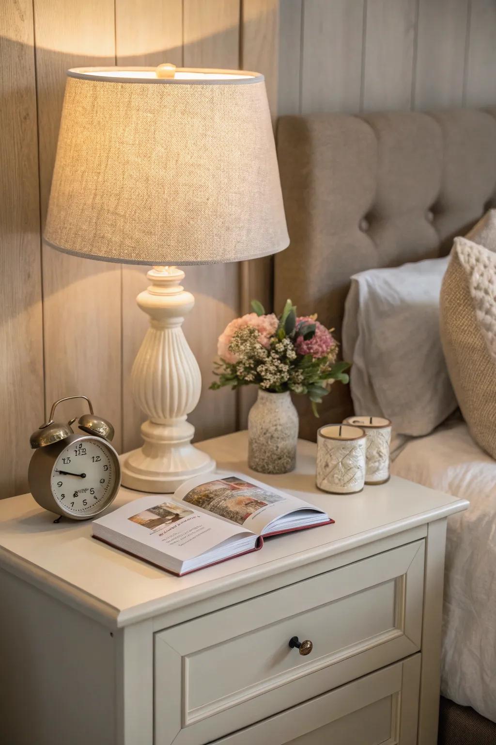 Earthy hues craft a soothing farmhouse vibe.