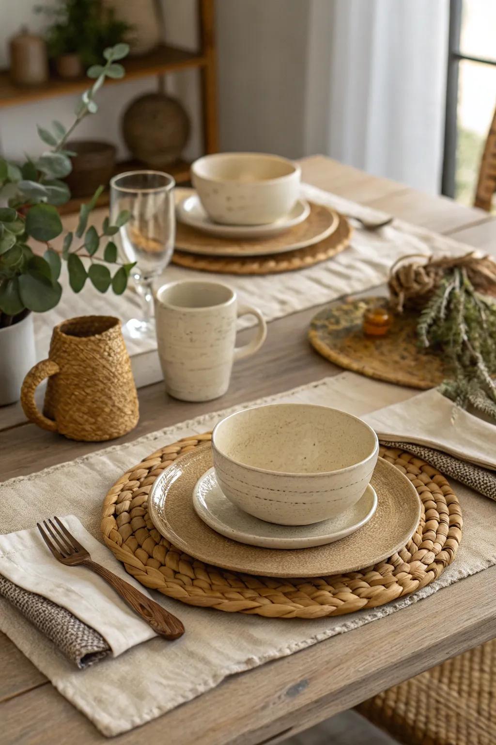 Neutral shades amplify the soothing country atmosphere.