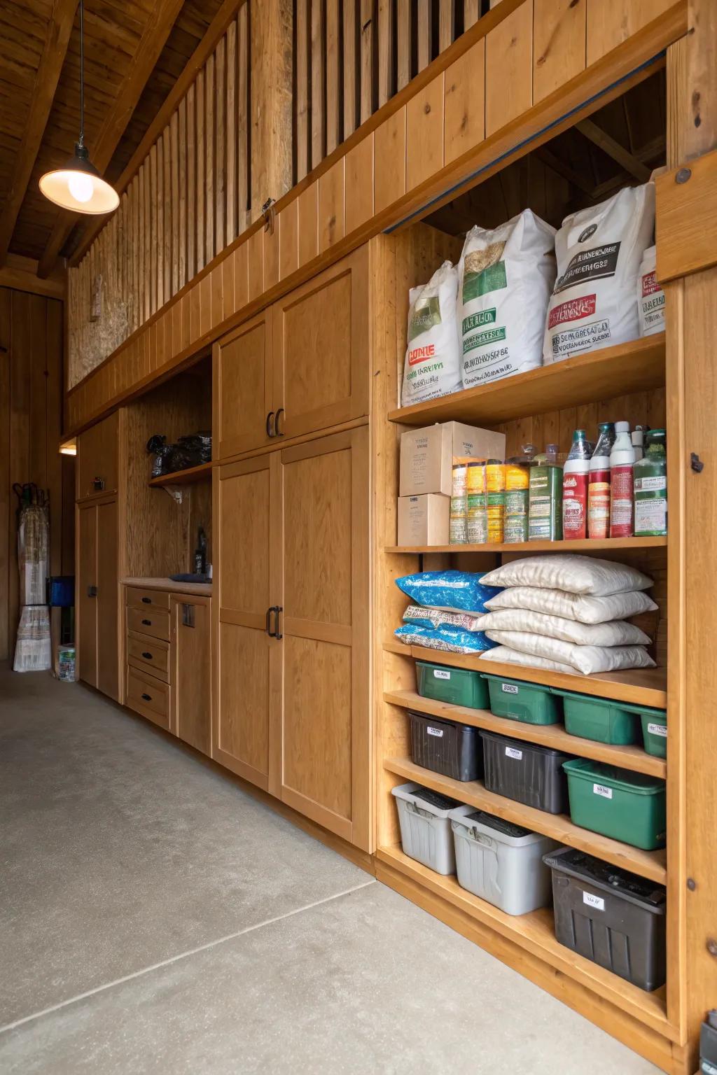 Make the most of your area with carefully positioned vertical shelving.