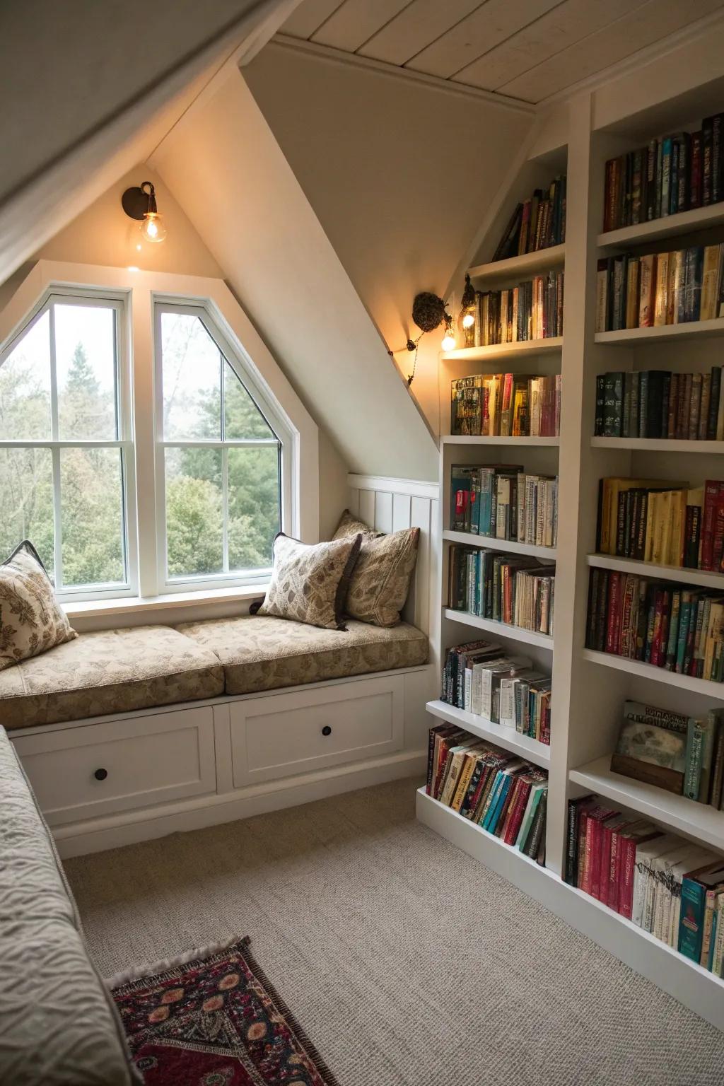 An ideal spot for book enthusiasts to relax.