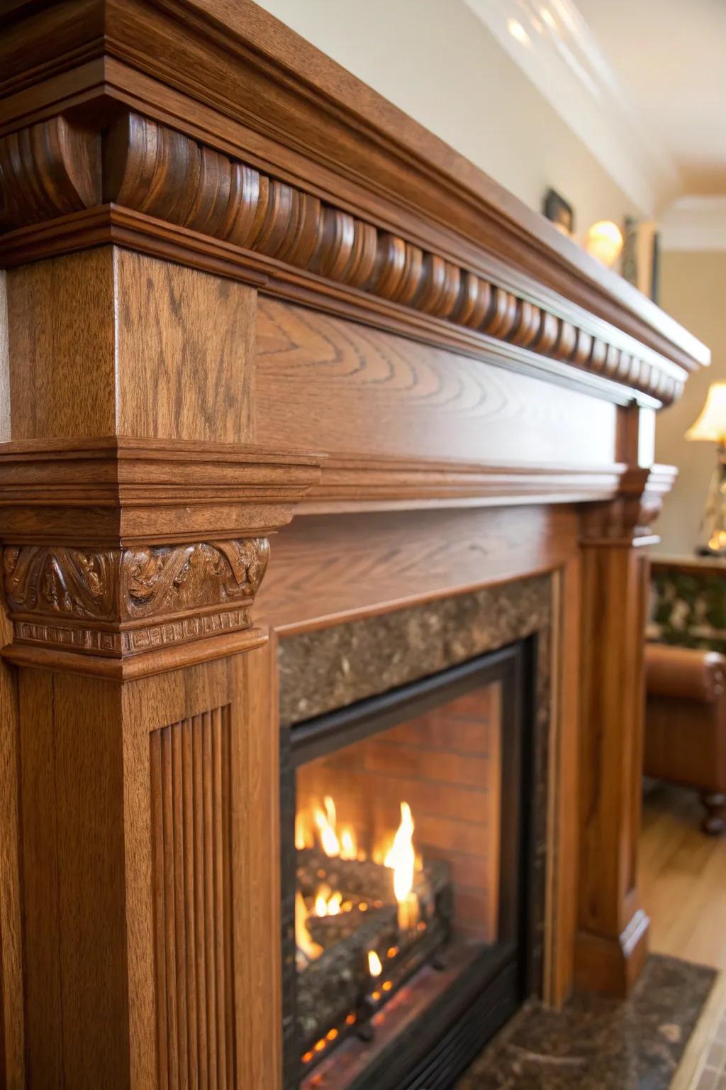 The mantel is the perfect finishing touch for your fireplace.